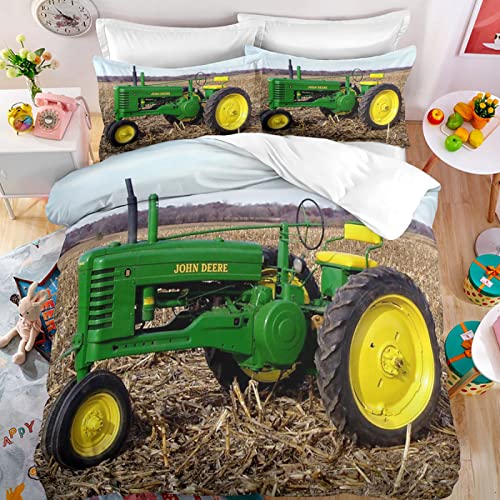 Hochwertige Mikrofaser Bettwäsche Bügelfrei Traktor Bequem Und Langlebig 135 X 200 cm Bettzeug 135X200 Set + 2 Kissenbezüge 80X80 von BluvLy