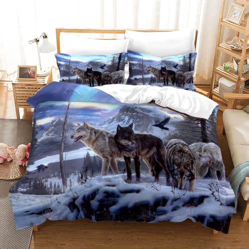 Wolf Wölfe Tiere 155X220Cm Bettwäsche Mit Reißverschluss Bequem Und Langlebig Hochwertige Mikrofaser Bettwäsche Bügelfrei 155 X 220 + 2 Kissenbezüge 80X80 Wolf Wölfe Tiere 155X220Cm Bettwäsche Mit Reißverschluss Bequem Und Langlebig Hochwertige Mikrofaser Bettwäsche Bügelfrei 155 X 220 + 2 Kissenbezüge 80X80 von BluvLy