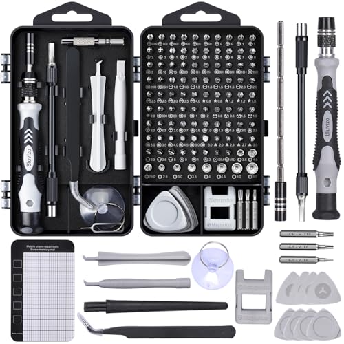 Feinmechaniker Werkzeug Set Mini Schraubenzieher: Bluvizo 122 in 1 Computer Reparatur Werkzeug Set mit 101 Bits für Handy PC Laptop Tablet PS5 Brillen Xbox Spielzeug Uhren Kamera von Bluvizo