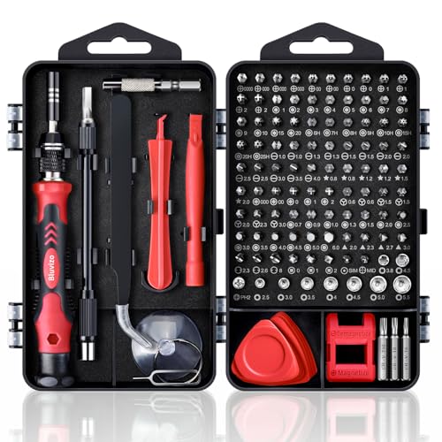 Feinmechaniker Schraubendreher Set Mini Werkzeug: Bluvizo 124 in 1 Handy Reparatur Schraubendreher Mit 103 Bits für PC Computer Laptop PS iPhone Uhr Macbook Spielzeug Xbox Brille Kamera von Bluvizo