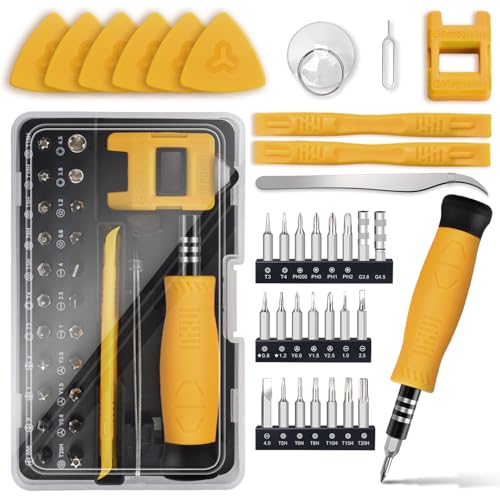 Feinmechaniker Werkzeug Mini Schraubendreher Set: Bluvizo 35Pcs Reparatur Kit mit T5 T6 T8 T10 T15 T20 Torx Bits für Switch PS5 Xbox Konsole iPhone Laptop Handy Uhren von Bluvizo