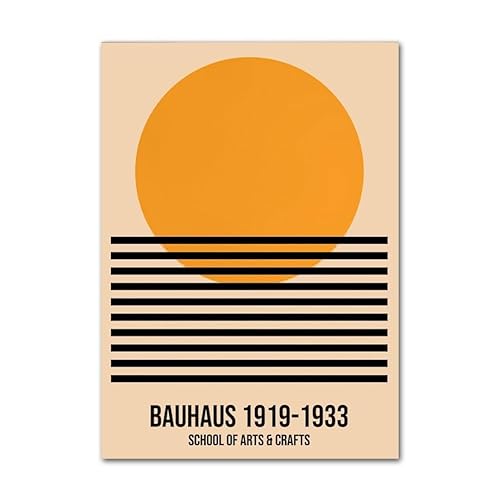 Bauhaus Expo geometrisches Design abstrakte Linienkunst Poster und Drucke Leinwand Wanddekoration Home Gemälde for Wohnzimmer Dekor (Color : I, Size : 40X50 cm Unframed) von Bluvos
