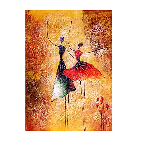 Moderne abstrakte afrikanische Ballett Tänzerin Mädchen Leinwand Malerei Wandkunst Bilder Bilder Für Wohnzimmer Dekoration Poster und Druck (Color : A, Size : 50X70cm No Frame) von Bluvos