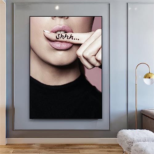 Modernes Frauen-Poster Shhh Don't Speak Art Print Sexy Women Canvas Painting for Gallery Decor Home Living Room Decoration (Color : TP2726, Size : 50x70cm no frame) von Bluvos