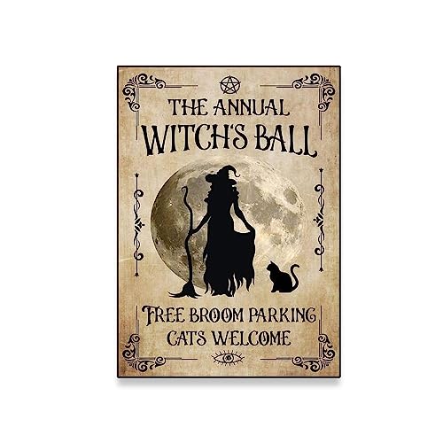 The Annual Witch's Ball Poster Witch Halloween Funny Prints Decor Witch Wall Art Canvas Painting Halloween Home Room Decoration (Color : TP947, Size : 30X40cm no Frame) von Bluvos