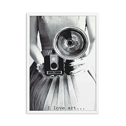 Vintage Dancing Photo Girls Nordische Wandkunst Leinwand schwarz weiße Plakate und Drucke Leinwand Malerei Bild for Wohnzimmerdekoration (Color : B, Size : 50x70cm No Frame) von Bluvos