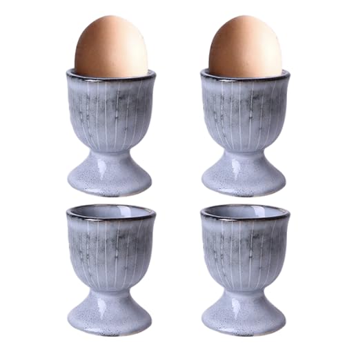 Bluweet Eierbecher 4er Stück Set Eierhalter Eierständer Porzellan aus Keramik cm für Jeden Frühstückstisch Hart und Weichgekochten Eiern Marmormuster von Bluweet