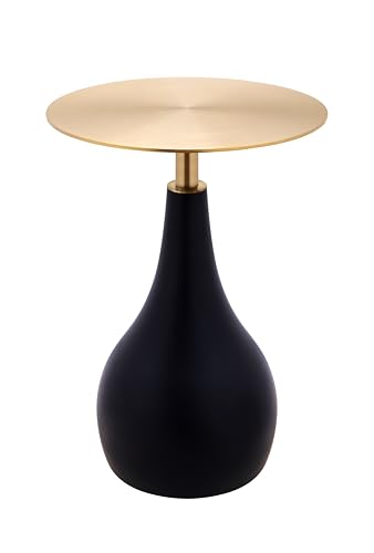 BlvdEi8ht Eleganter Angelina Beistelltisch – Tischplatte aus satiniertem Messing mit schwarzem Harzsockel – runder Akzent oder Beistelltisch – minimalistisches, modernes Design – 45,7 cm Durchmesser x BlvdEi8ht Eleganter Angelina Beistelltisch – Tischplatte aus satiniertem Messing mit schwarzem Harzsockel – runder Akzent oder Beistelltisch – minimalistisches, modernes Design – 45,7 cm Durchmesser x von BlvdEi8ht