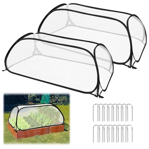 2 Stück Hochbeet Abdeckung, Gemüsenetz Garten für Tomaten Gemüse Pflanzen, 114 x 56 x 41cm Faltbar Frühbeetaufsatz für Hochbeet mit Reißverschluss-Tür, PE Folie, Mehrzwecktreibhaus Pflanzenhaus, Weiß 2 Stück Hochbeet Abdeckung, Gemüsenetz Garten für Tomaten Gemüse Pflanzen, 114 x 56 x 41cm Faltbar Frühbeetaufsatz für Hochbeet mit Reißverschluss-Tür, PE Folie, Mehrzwecktreibhaus Pflanzenhaus, Weiß von BlyeMichdi