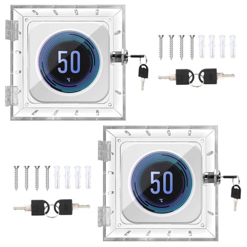 2 Stück Thermostatabdeckung mit Schloss, Thermostatschutz, Thermostat Guard mit Schlüssel, 12 * 14.3 * 4.5cm Thermostat Schließkasten, Acryl Thermostat Schloss, Passend Für Zuhause, Schlafzimmer 2 Stück Thermostatabdeckung mit Schloss, Thermostatschutz, Thermostat Guard mit Schlüssel, 12 * 14.3 * 4.5cm Thermostat Schließkasten, Acryl Thermostat Schloss, Passend Für Zuhause, Schlafzimmer von BlyeMichdi