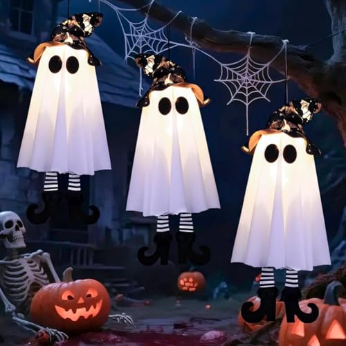 3 Stück Halloween Hängende Geister mit LED Licht, 46cm Halloween Aufhängen Geist Windsäcke, Ghost Windsack Flagge Halloween Hängende Dekoration für Terrasse Karneval Baum Veranda Patio Rasen Vorgarten 3 Stück Halloween Hängende Geister mit LED Licht, 46cm Halloween Aufhängen Geist Windsäcke, Ghost Windsack Flagge Halloween Hängende Dekoration für Terrasse Karneval Baum Veranda Patio Rasen Vorgarten von BlyeMichdi