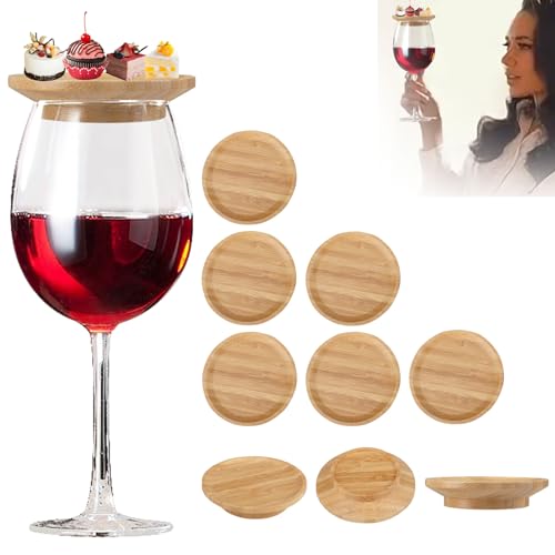 6 Stück Wineglas Charcuterie Topper,Weinglas Aufsatz Untersetzer,Bambus Weinglas Topper,mit doppeltem Verwendungszweck,Weinglas Aufsatz Vorspeisenteller für Desserts, Familienessen und Partyzubehör 6 Stück Wineglas Charcuterie Topper,Weinglas Aufsatz Untersetzer,Bambus Weinglas Topper,mit doppeltem Verwendungszweck,Weinglas Aufsatz Vorspeisenteller für Desserts, Familienessen und Partyzubehör von BlyeMichdi