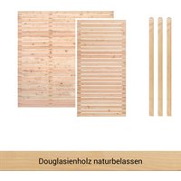 BM Massivholz Zaun "Kurt Set 1.1", 1 Element 180 x 180cm, 1 Element 90x180cm, 3 Pfosten, Länge 190cm von Bm Massivholz