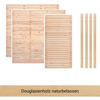 BM Massivholz Zaun "Kurt Set 2.1" 2 Elemente 180 x 180cm, 1 Element 90x180cm, 4 Pfosten, Länge 190cm von Bm Massivholz