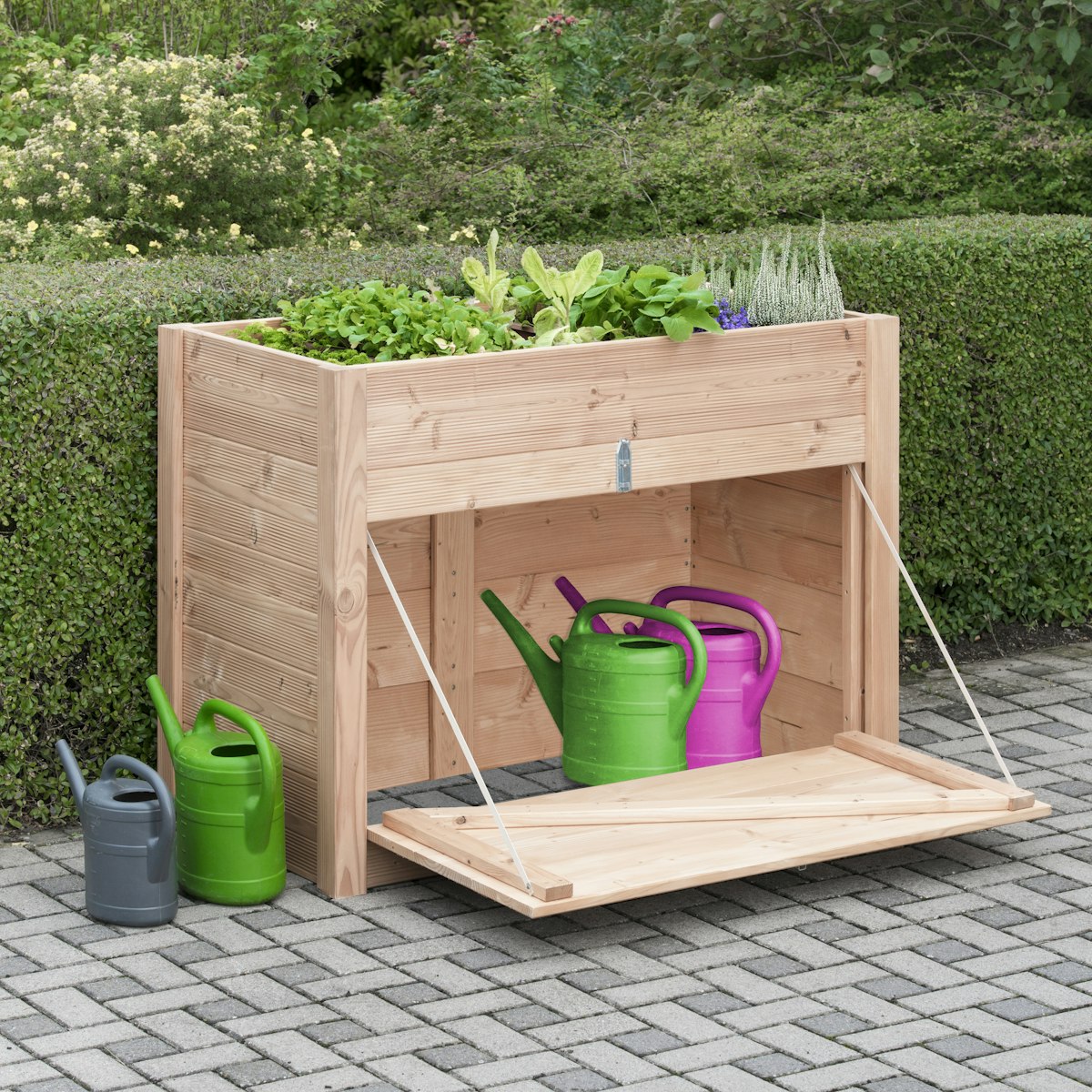 BM TYP 537 Hochbeet mit Unterschrank, 127 x 95 x 69cm, Douglasie natur von Bm Massivholz