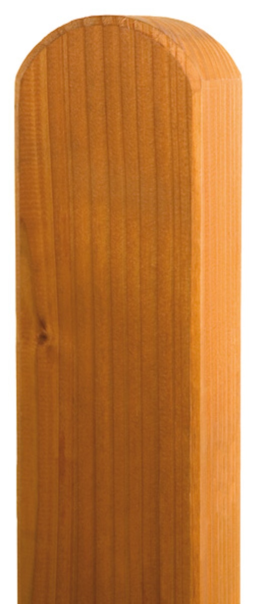 BM Zaunpfosten 90x90 vierkant Fichte Kopf gerundet farbig honig Holz Fichte 150 cm von Bm Massivholz