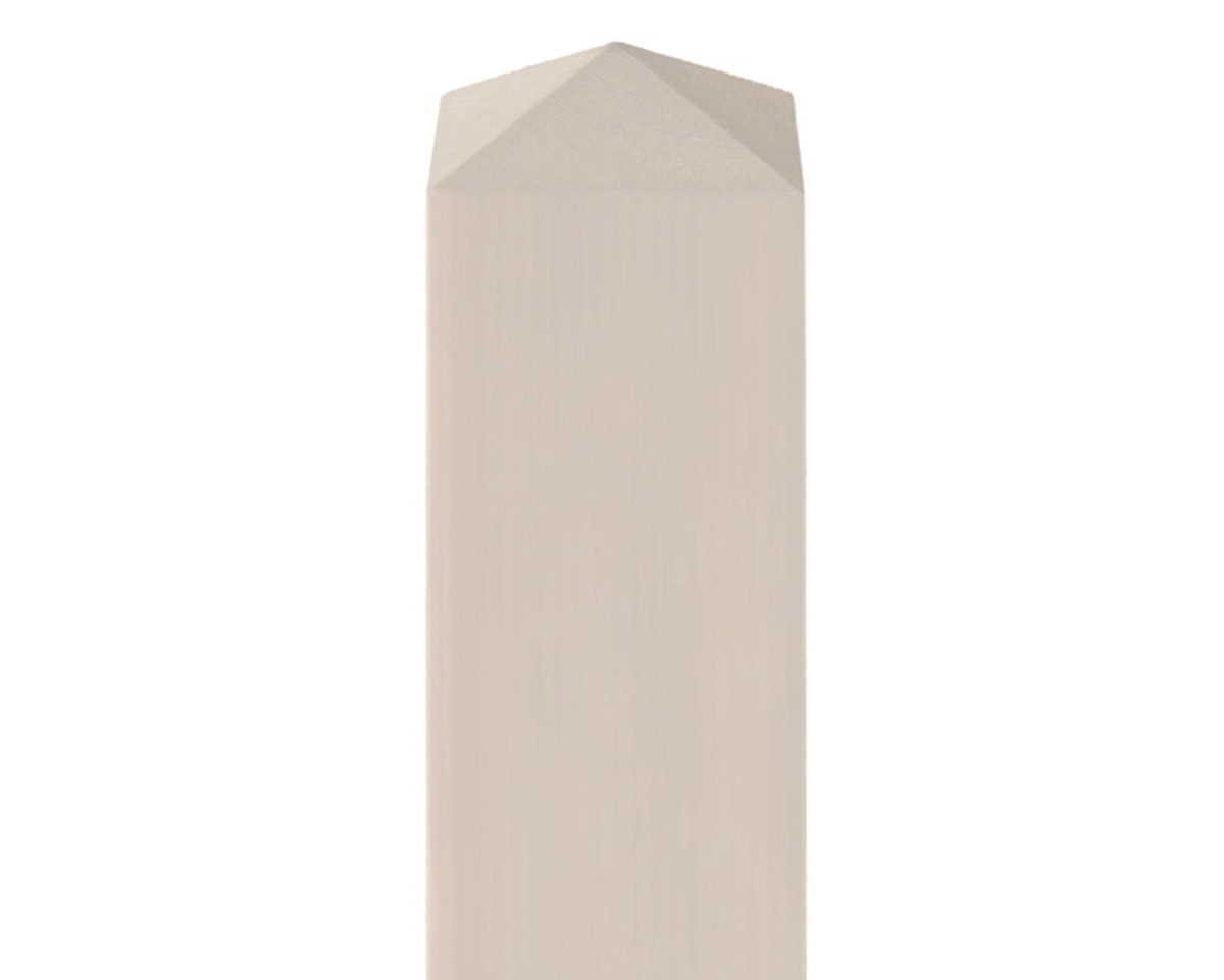 Zaunpfosten Vierkant Lärche Kopf 4-seitige Dachform, 7 Farben, 3 Längen-190 cm-weiß 3 von Bm Massivholz