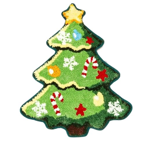 Bmdjdq Weihnachts-Badteppich, Urlaubs-Badezimmerteppiche, Winter-Thema-Badematte, Weihnachtsbodenmatte, Weihnachtsduschmatte, rutschfest, trocken saugfähig, Badematten für Badezimmer, Badewanne von Bmdjdq
