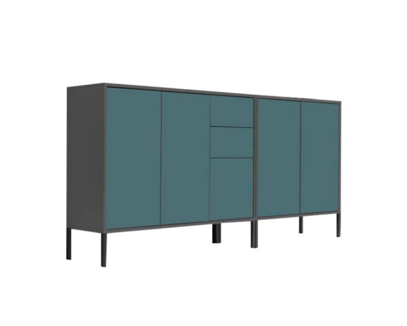 BMG Möbel Kommode Sideboard Mailand Set 10 in verschiedenen Ausführungen (2tlg), Korpus in Anthrazit, mit Anti-Fingerprint-Beschichtung von Bmg Möbel
