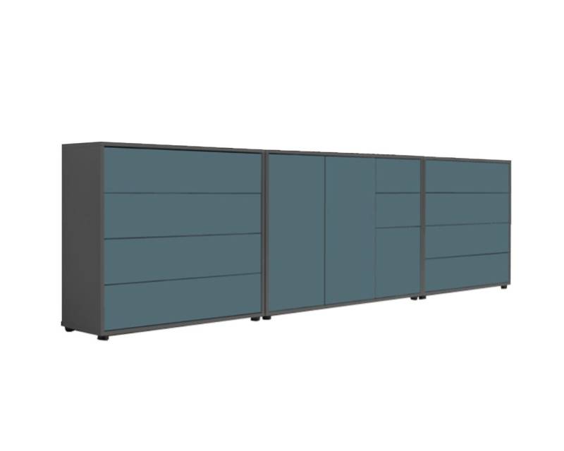 BMG Möbel Kommode Sideboard Mailand Set 8 in verschiedenen Ausführungen (3tlg), Korpus in Anthrazit, mit Anti-Fingerprint-Beschichtung von Bmg Möbel