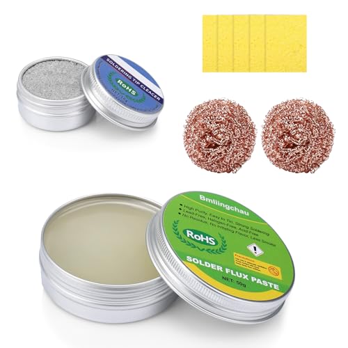 Kolophonium Flussmittelpaste 50g, Bleifrei Lötspitzenreiniger 16g, Lötspitzenreiniger Set, Lötspitzen Reaktivator Lötflussmittel Lötspitzen Reinigung, Lötschwamm Reinigung, Lötspitzenreinigungsdraht Kolophonium Flussmittelpaste 50g, Bleifrei Lötspitzenreiniger 16g, Lötspitzenreiniger Set, Lötspitzen Reaktivator Lötflussmittel Lötspitzen Reinigung, Lötschwamm Reinigung, Lötspitzenreinigungsdraht von Bmliingchau