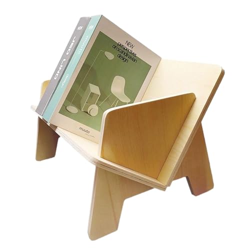 Kleines Bücherregal aus Holz, geneigt, Mini Schreibtisch-Organizer, kleiner Buchständer, Mehrzweckregal für Bücher und Zubehör, Bücherregal aus Holz für Zuhause, Büro von Bmucp
