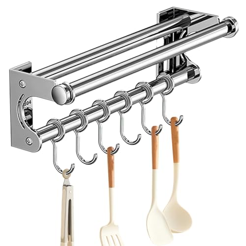 Küchenutensilienhalter - Küchenutensilienhalter, Wandmontage, Küchenutensilienhaken, Verstellbarer Küchenutensilienhalter aus Edelstahl mit Haken, Wand-Organizer für Küchenutensilien Küchenutensilienhalter - Küchenutensilienhalter, Wandmontage, Küchenutensilienhaken, Verstellbarer Küchenutensilienhalter aus Edelstahl mit Haken, Wand-Organizer für Küchenutensilien von Bmucp