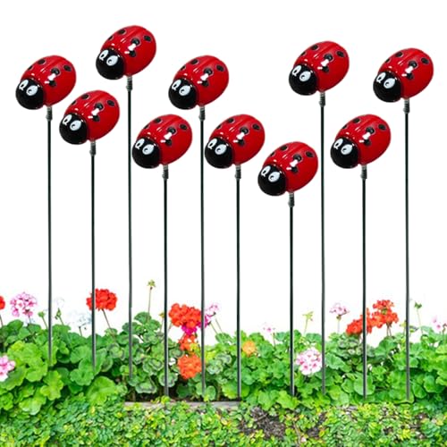 Marienkäfer-Pflanzenspieß, bunte Gartendekoration, niedliche Insektenpfosten mit langlebigen künstlerischen Eigenschaften für Garten, Blumentöpfe, Flure Marienkäfer-Pflanzenspieß, bunte Gartendekoration, niedliche Insektenpfosten mit langlebigen künstlerischen Eigenschaften für Garten, Blumentöpfe, Flure von Bmucp