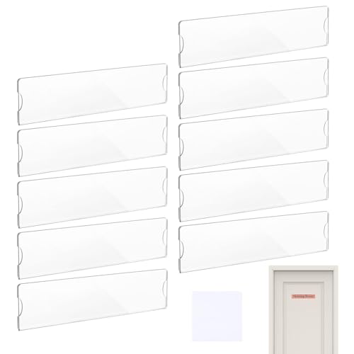 Türschild | Wandhalter aus Acryl, selbstklebende Halterung für Namensschild | Wandrahmen mit Klebeband für Türschild, transparente Displayhalterung für Bürotür von Bmucp