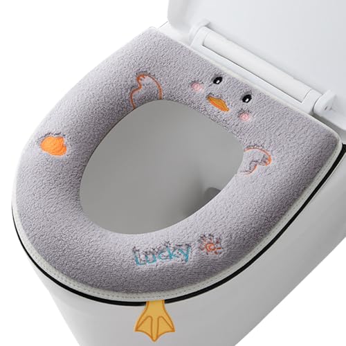 Bncxdc Beheizbare Klobrille, Beheizter Toilettensitz, Universal-Reißverschluss-Wärmer-Toilettensitz-Abdeckungspolster, Wasserdichtes Antibakterielles Heim-Toilettensitzpolster mit Griff, Waschbar von Bncxdc