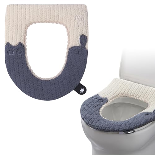 Bncxdc Beheizbare Klobrille, Toilettensitzbezug, Toilettensitz Wärmer, Wiederverwendbar Beheizter Toilettensitz, Waschbar Wc-Sitzbezug (Dunkelgrau) von Bncxdc
