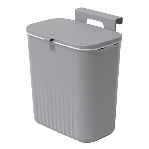 Bncxdc mülleimer, biomülleimer küche, Küchenabfalleimer mit Deckel, Home Recycle Hanging Mülleimer, Wandmontierter Mülleimer für Zuhause, Küchenschrank, Badezimmer, Büro, 9,5 Liter, Grau von Bncxdc