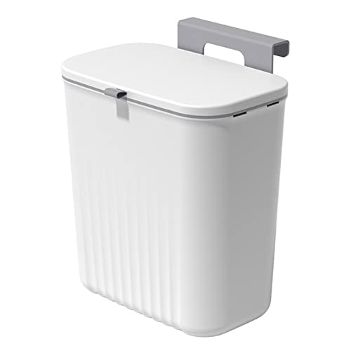 Bncxdc mülleimer, biomülleimer küche, Küchenabfalleimer mit Deckel, Home Recycle Hanging Mülleimer, Wandmontierter Mülleimer für Zuhause, Küchenschrank, Badezimmer, Büro, 9,5 Liter, Weiß von Bncxdc