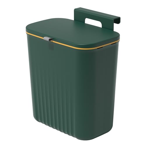 Bncxdc mülleimer, biomülleimer küche, Küchenabfalleimer mit Deckel, Home Recycle Hanging Mülleimer, Wandmontierter Mülleimer für Zuhause, Küchenschrank, Badezimmer, Büro, 9,5 Liter, grün von Bncxdc