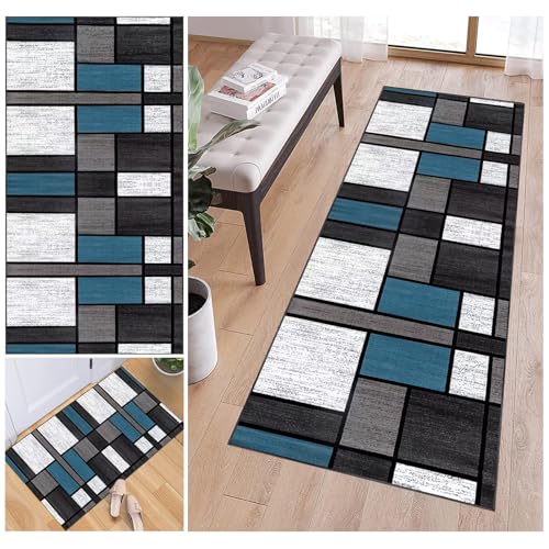 Bnehwogu Teppich Läufer Flur Küche 60 x 250 cm modern rutschfest Waschbar Teppichläufer Flur Flurteppich Läufer Lang Küchenteppich Läufer für Eingang Flur Küche Schlafzimmer Wohnzimmer von Bnehwogu
