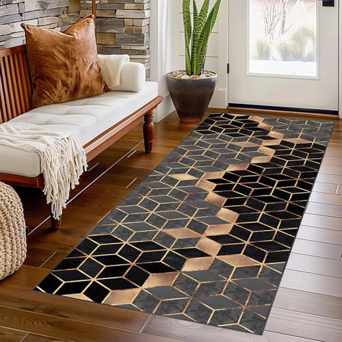 Bnehwogu Teppich Läufer Flur Lang 40 x 60 cm rutschfest Küchenläufer Flurteppich, Waschbar Küche Teppich läufer, Kurzflor Korridor Teppich Läufer für Eingang Flur Schlafzimmer Wohnzimmer von Bnehwogu