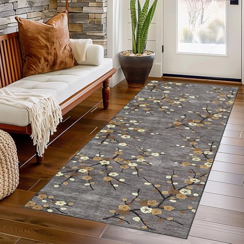 Bnehwogu Teppich Läufer Flur Lang 70 x 120 cm rutschfest Küchenläufer Flurteppich, Waschbar Küche Teppich läufer, Kurzflor Korridor Teppich Läufer für Eingang Flur Schlafzimmer Wohnzimmer von Bnehwogu