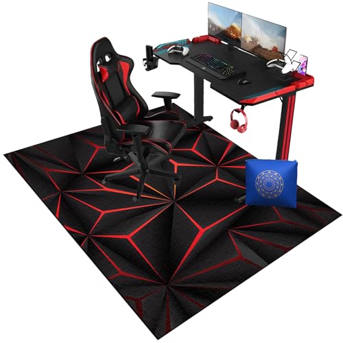Bodenschutzmatte Bürostuhl Unterlage Schreibstuhlunterlage 100 x 120 cm, Gaming Stuhl Unterlage, Gaming Stuhlmatte für Parkett und Hartböden Bürostuhl Unterlage Mehrzweck-Stuhlteppich für zu Hause von Bnehwogu