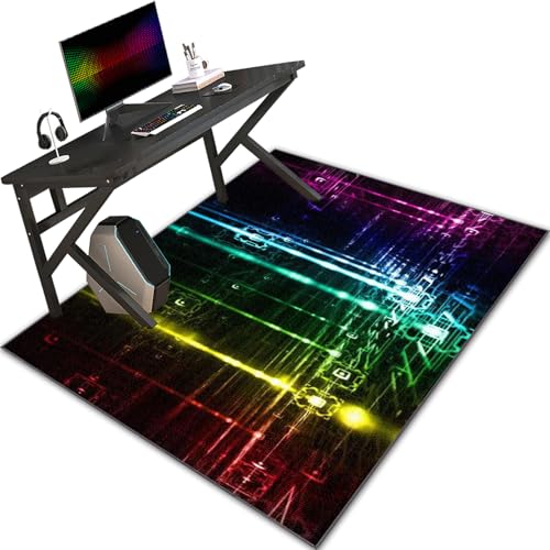 Bodenschutzmatte für Hartböden 100 x 140 cm, Gaming Teppich Stuhlunterlage, Computerstuhl Teppiche, Bürostuhl Unterlage, Schreibtischstuhl Unterlage, Teppichschoner Stuhlmatte Floor Protection Mat von Bnehwogu
