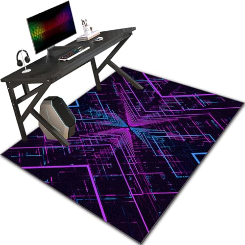 Bodenschutzmatte für Hartböden 120 x 140 cm, Gaming Teppich Stuhlunterlage, Computerstuhl Teppiche, Bürostuhl Unterlage, Schreibtischstuhl Unterlage, Teppichschoner Stuhlmatte Floor Protection Mat von Bnehwogu