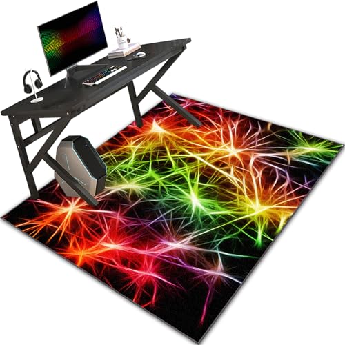 Bodenschutzmatte für Hartböden 180 x 200 cm, Gaming Teppich Stuhlunterlage, Computerstuhl Teppiche, Bürostuhl Unterlage, Schreibtischstuhl Unterlage, Teppichschoner Stuhlmatte Floor Protection Mat von Bnehwogu