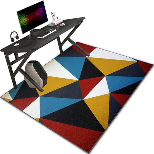 Bodenschutzmatte für Hartböden 80 x 120 cm, Gaming Teppich Stuhlunterlage, Computerstuhl Teppiche, Bürostuhl Unterlage, Schreibtischstuhl Unterlage, Teppichschoner Stuhlmatte Floor Protection Mat von Bnehwogu