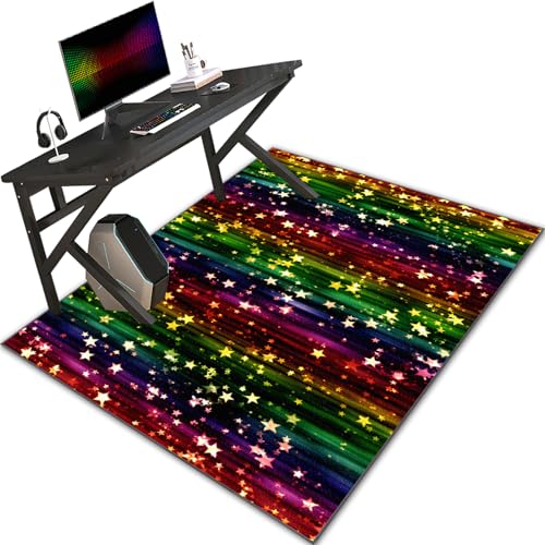 Bodenschutzmatte für Hartböden 80 x 120 cm, Gaming Teppich Stuhlunterlage, Computerstuhl Teppiche, Bürostuhl Unterlage, Schreibtischstuhl Unterlage, Teppichschoner Stuhlmatte Floor Protection Mat von Bnehwogu