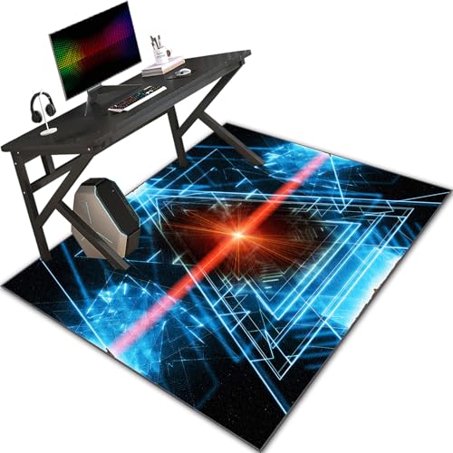Gaming Bürostuhl Unterlage Bodenschutzmatte Teppich Schreibstuhlunterlage Gaming Stuhlmatte für Hartholzboden Stuhlunterlage Rechteckig Bodenmatte Gaming Teppich Stuhlunterlage 130 x 150 cm von Bnehwogu
