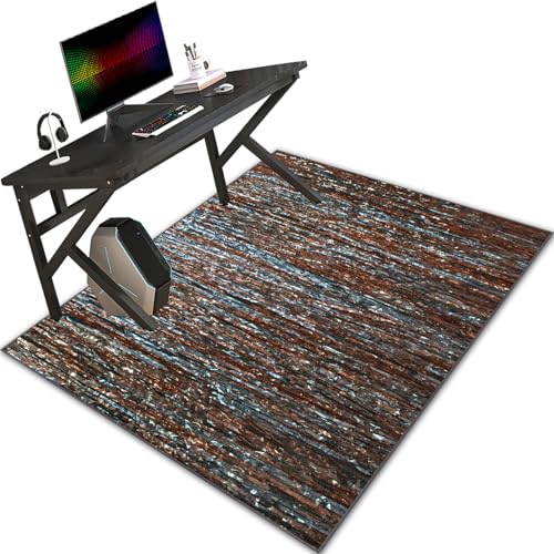 Gaming Bürostuhl Unterlage Bodenschutzmatte Teppich Schreibstuhlunterlage Gaming Stuhlmatte für Hartholzboden Stuhlunterlage Rechteckig Bodenmatte Gaming Teppich Stuhlunterlage 130 x 150 cm von Bnehwogu