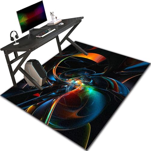 Gaming Bürostuhl Unterlage Bodenschutzmatte Teppich Schreibstuhlunterlage Gaming Stuhlmatte für Hartholzboden Stuhlunterlage Rechteckig Bodenmatte Gaming Teppich Stuhlunterlage 70 x 100 cm von Bnehwogu