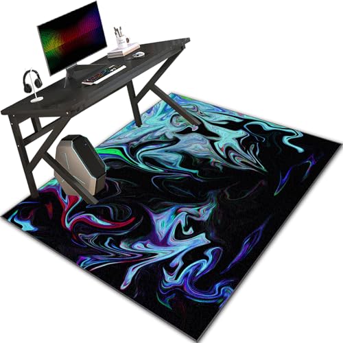 Gaming Bürostuhl Unterlage Bodenschutzmatte Teppich Schreibstuhlunterlage Gaming Stuhlmatte für Hartholzboden Stuhlunterlage Rechteckig Bodenmatte Gaming Teppich Stuhlunterlage 90 x 140 cm von Bnehwogu