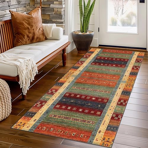 Teppich Läufer Flur Lang 50 x 200 cm rutschfest Küchenläufer Flurteppich, Teppichläufer Langer, Modern Küchen Teppich, Flurläufer Kurzflor Korridor Teppich Läufer für Vorzimmer Eingang Wohnzimmer von Bnehwogu