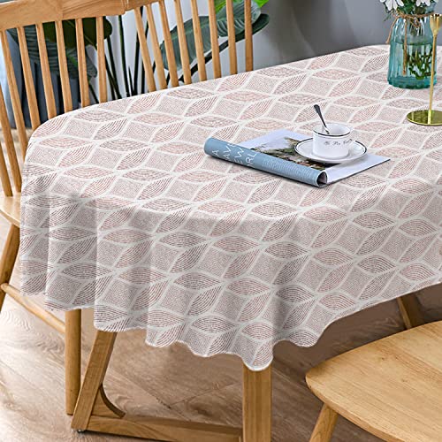 Bnejvif Moderne geometrische Tischdecke, für drinnen und draußen, wasserdicht, knitterfrei, langlebig, ovale Tischdecke für 137 x 183 cm große Tische von Bnejvif
