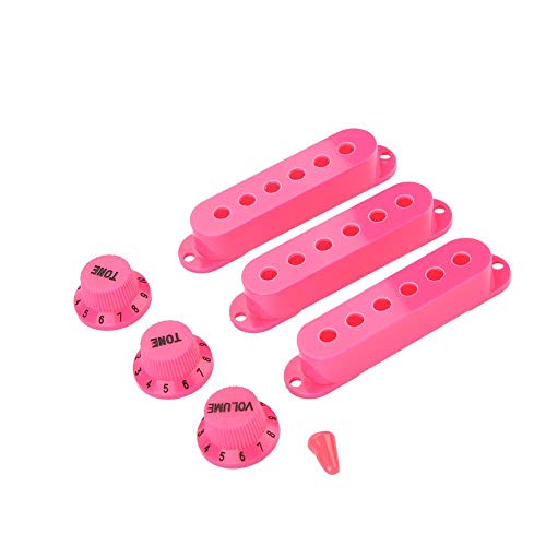 Bnineteenteam 3Pcs Gitarren Tonabnehmer Volume Tone Schalter Tip Cover 48mm 50mm 52mm für E-Gitarre(Rosa) Musikinstrumentenzubehör von Bnineteenteam